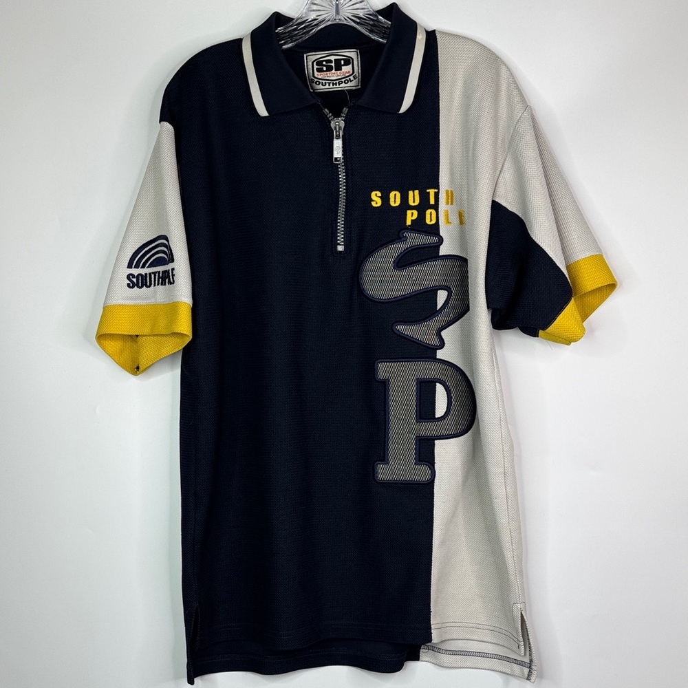 Vintage Southpole Navy Blue Jersey Polo Shirt Size XL